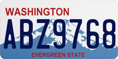 WA license plate ABZ9768