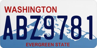 WA license plate ABZ9781