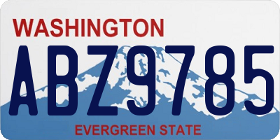 WA license plate ABZ9785