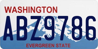 WA license plate ABZ9786