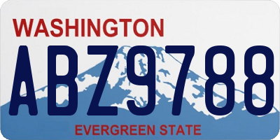 WA license plate ABZ9788