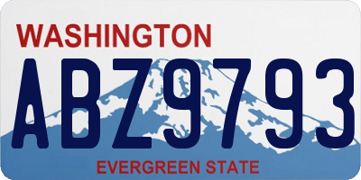 WA license plate ABZ9793