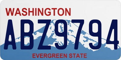 WA license plate ABZ9794