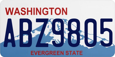 WA license plate ABZ9805