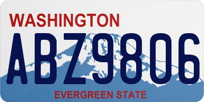 WA license plate ABZ9806