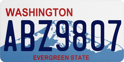WA license plate ABZ9807