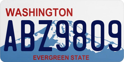 WA license plate ABZ9809