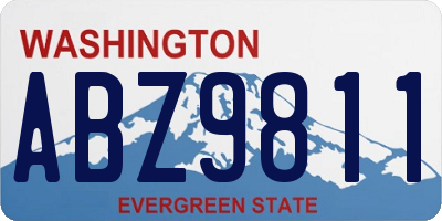 WA license plate ABZ9811