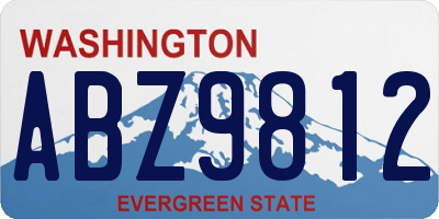 WA license plate ABZ9812