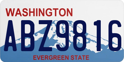 WA license plate ABZ9816