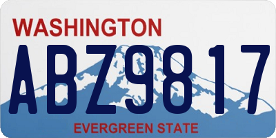 WA license plate ABZ9817