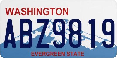 WA license plate ABZ9819