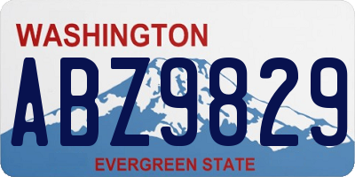WA license plate ABZ9829