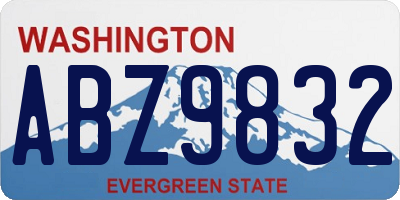 WA license plate ABZ9832