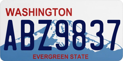 WA license plate ABZ9837