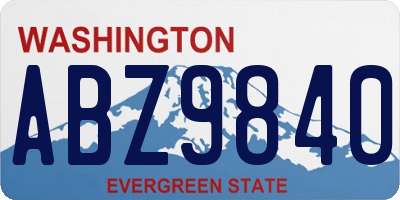 WA license plate ABZ9840
