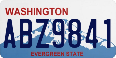 WA license plate ABZ9841