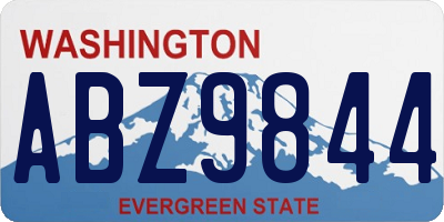 WA license plate ABZ9844