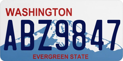 WA license plate ABZ9847