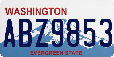 WA license plate ABZ9853