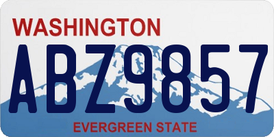 WA license plate ABZ9857