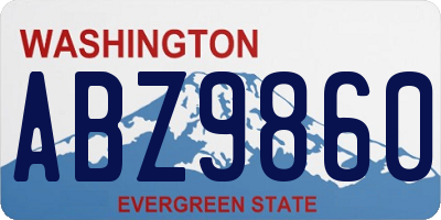 WA license plate ABZ9860