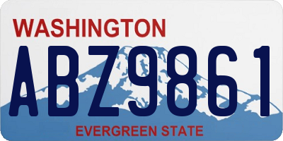 WA license plate ABZ9861