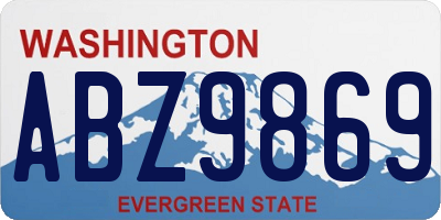 WA license plate ABZ9869
