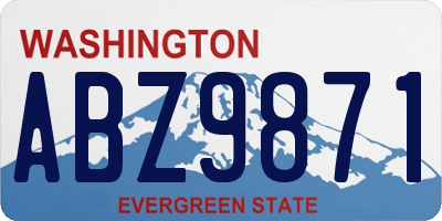 WA license plate ABZ9871