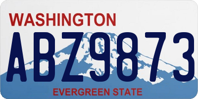 WA license plate ABZ9873