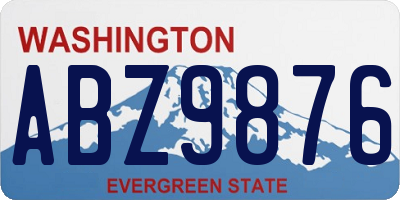 WA license plate ABZ9876