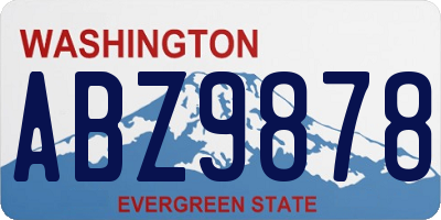 WA license plate ABZ9878