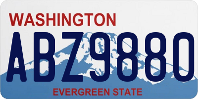 WA license plate ABZ9880