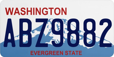 WA license plate ABZ9882