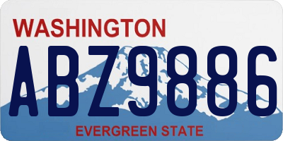 WA license plate ABZ9886