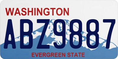 WA license plate ABZ9887