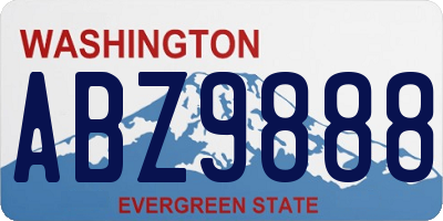 WA license plate ABZ9888