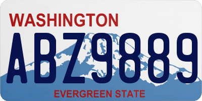 WA license plate ABZ9889