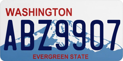 WA license plate ABZ9907