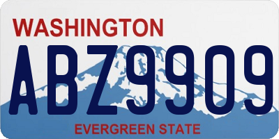 WA license plate ABZ9909
