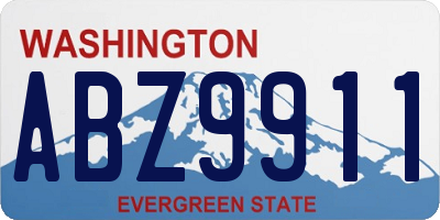 WA license plate ABZ9911