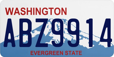 WA license plate ABZ9914