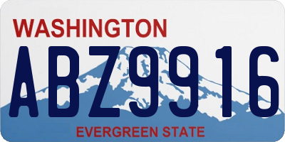 WA license plate ABZ9916