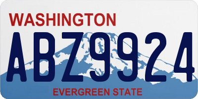 WA license plate ABZ9924