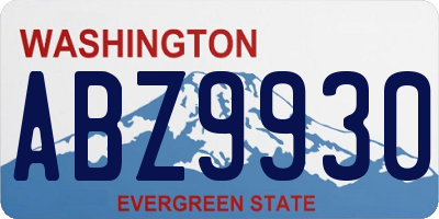 WA license plate ABZ9930
