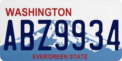 WA license plate ABZ9934