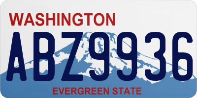WA license plate ABZ9936