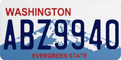 WA license plate ABZ9940