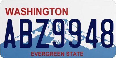 WA license plate ABZ9948