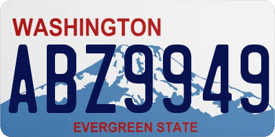 WA license plate ABZ9949